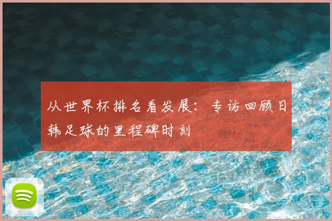 从世界杯排名看发展：专访回顾日韩足球的里程碑时刻